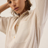 Jamie Haller - The Stripe Essential Shirt in White Tan