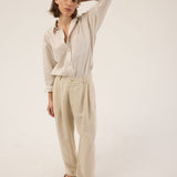 Jamie Haller - The Stripe Essential Shirt in White Tan