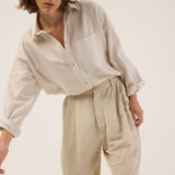 Jamie Haller - The Stripe Essential Shirt in White Tan