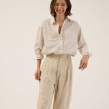 Jamie Haller - The Stripe Essential Shirt in White Tan