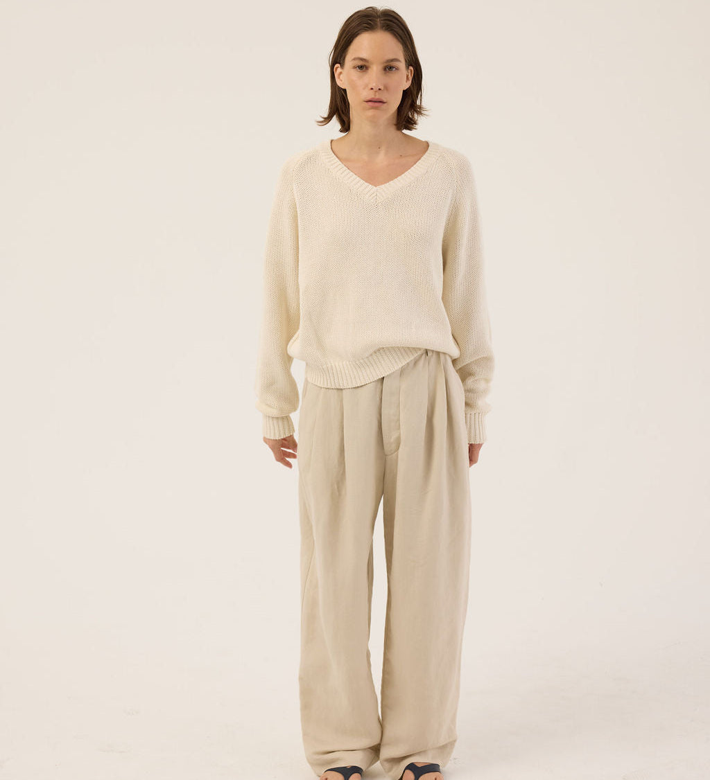 Jamie Haller - The V Fave in Cotton Cashmere in Ecru
