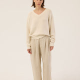 Jamie Haller - The Big Pleat Trouser in Stone