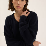Jamie Haller - The V Fave in Cotton Cashmere in Navy