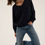 Jamie Haller - The V Fave in Cotton Cashmere in Navy