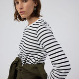 Jamie Haller - The Capital Tee in White Black Stripe