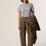 Jamie Haller - The Big Pleat Trouser in Khaki