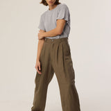 Jamie Haller - The Big Pleat Trouser in Khaki