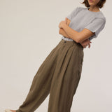 Jamie Haller - The Big Pleat Trouser in Khaki