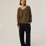 Jamie Haller - The V Fave in Cotton Cashmere in Khaki