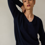 Jamie Haller - The V Fave Cashmere Sweater in Dark Navy