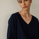 Jamie Haller - The V Fave Cashmere Sweater in Dark Navy
