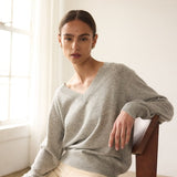 Jamie Haller - The V Fave Cashmere Sweater in Light Heather