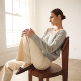 Jamie Haller - The V Fave Cashmere Sweater in Light Heather