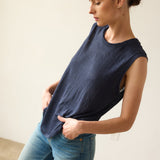 Jamie Haller - The Muscle Tee Linen in Navy