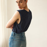 Jamie Haller - The Muscle Tee Linen in Navy