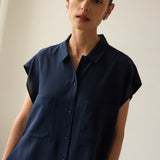Jamie Haller - The Reiki Sleeveless Shirt in Navy