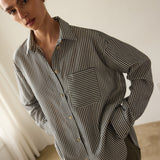 Jamie Haller - The Stripe Essential Shirt in Charcoal Stripe