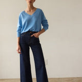 Jamie Haller - The V Fave Cashmere Sweater in Baby Blue