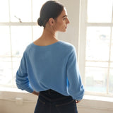 Jamie Haller - The V Fave Cashmere Sweater in Baby Blue