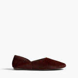 Khaite - Jane Flat in Rouge Noir Haircalf and Glazed Leather