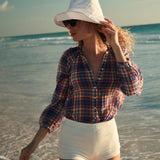 DÔEN - JANIS TOP -- CÔTE D'AZUR PLAID