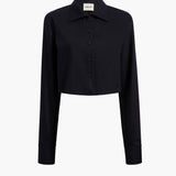Khaite - Jasen Top in Dark Navy Wool Cashmere
