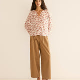 DÔEN - JEAN TOP -- IVORY ROSIER FLORAL