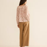 DÔEN - JEAN TOP -- IVORY ROSIER FLORAL