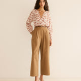 DÔEN - JEAN TOP -- IVORY ROSIER FLORAL