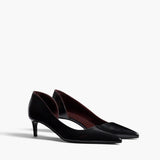 Khaite - Jett D'Orsay Low Pump in Black Glazed Leather