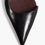 Khaite - Jett D'Orsay Low Pump in Black Glazed Leather