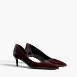 Khaite - Jett D'Orsay Low Pump in Bordeaux Glazed Leather