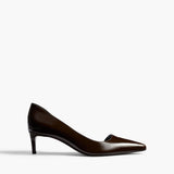 Khaite - Jett D'Orsay Low Pump in Cacao Glazed Leather