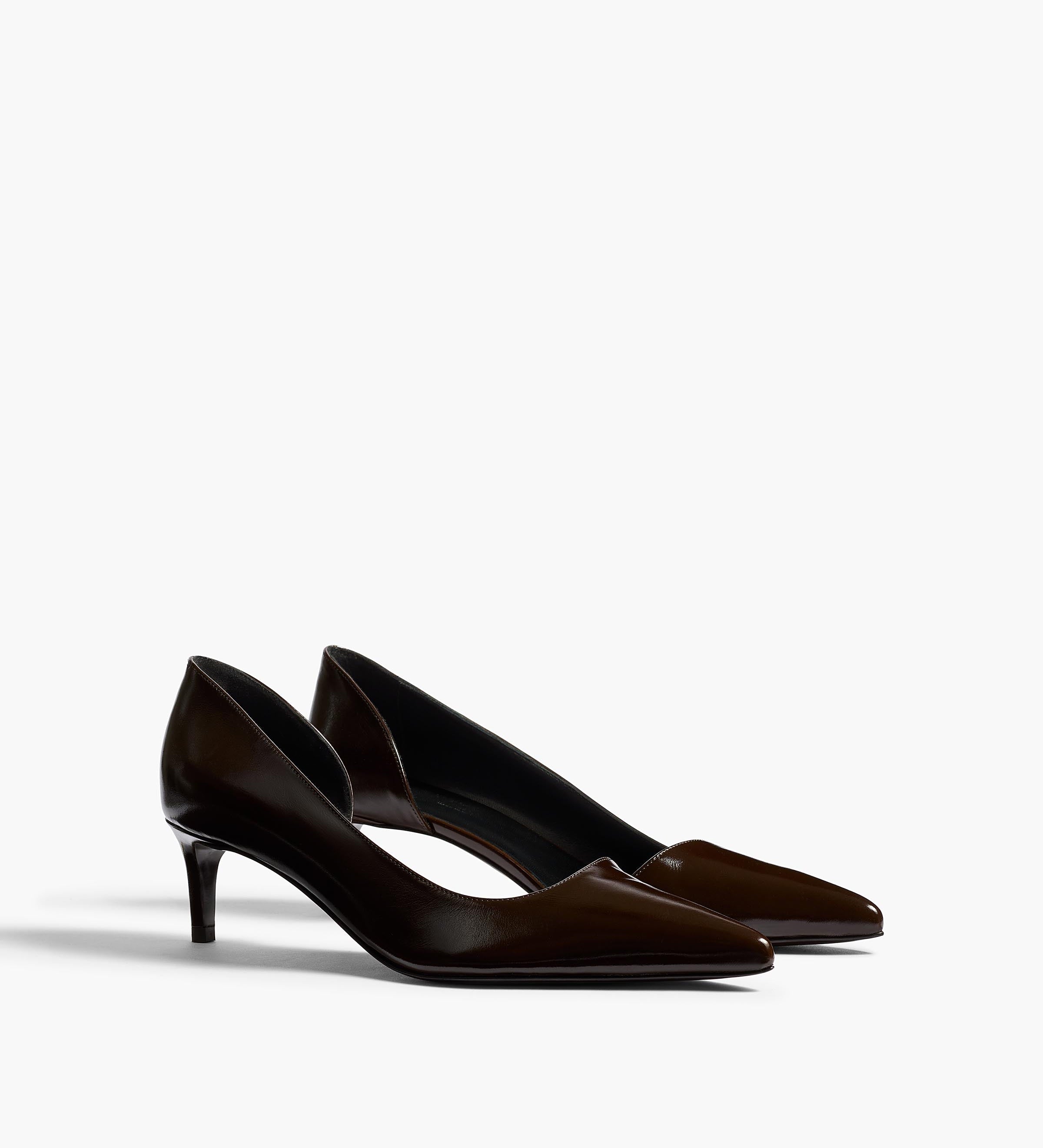 Khaite - Jett D'Orsay Low Pump in Cacao Glazed Leather