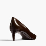 Khaite - Jett D'Orsay Low Pump in Cacao Glazed Leather