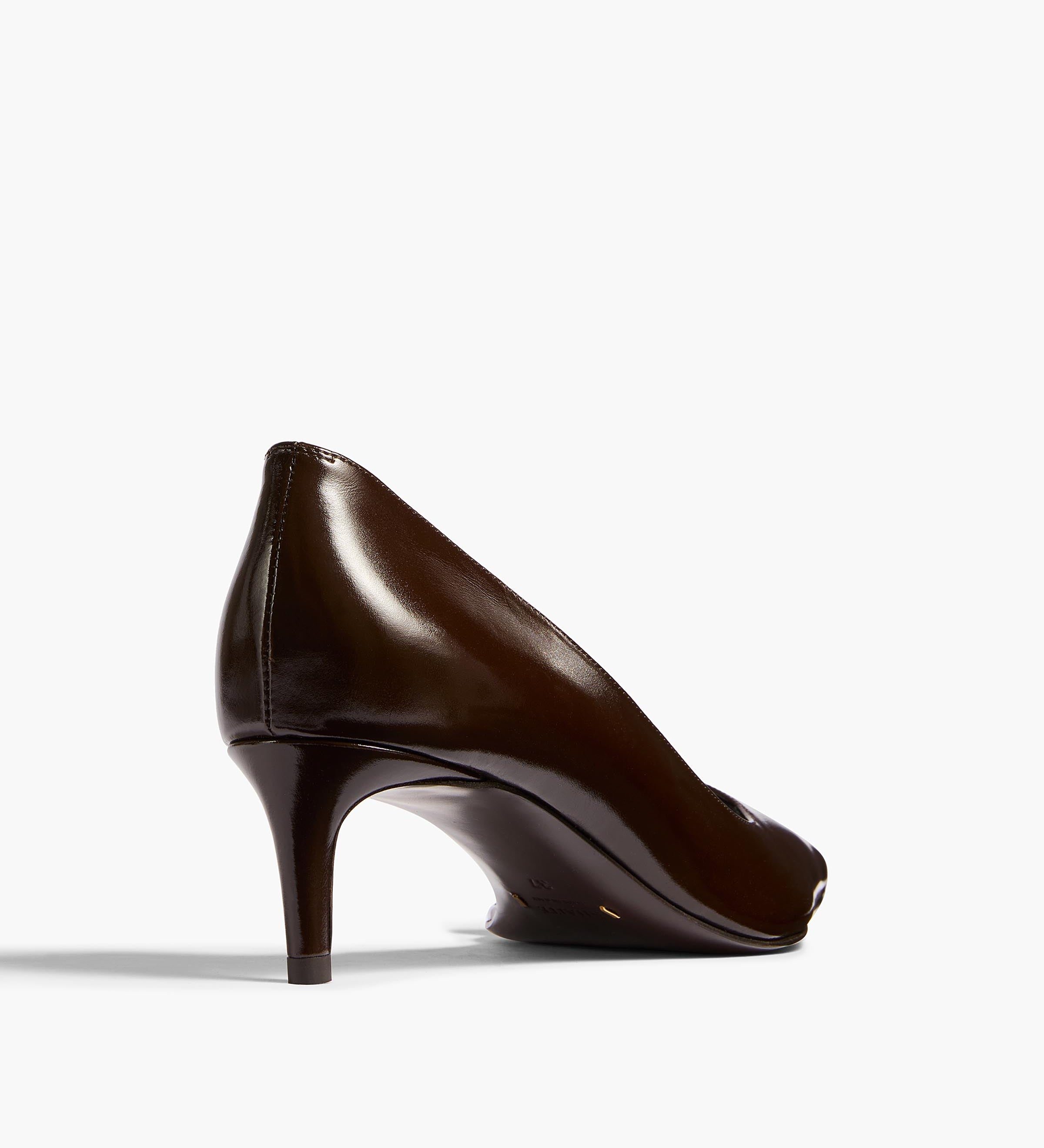 Khaite - Jett D'Orsay Low Pump in Cacao Glazed Leather