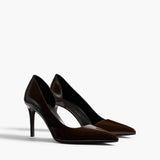 Khaite - Jett D'Orsay Pump in Cacao Glazed Leather