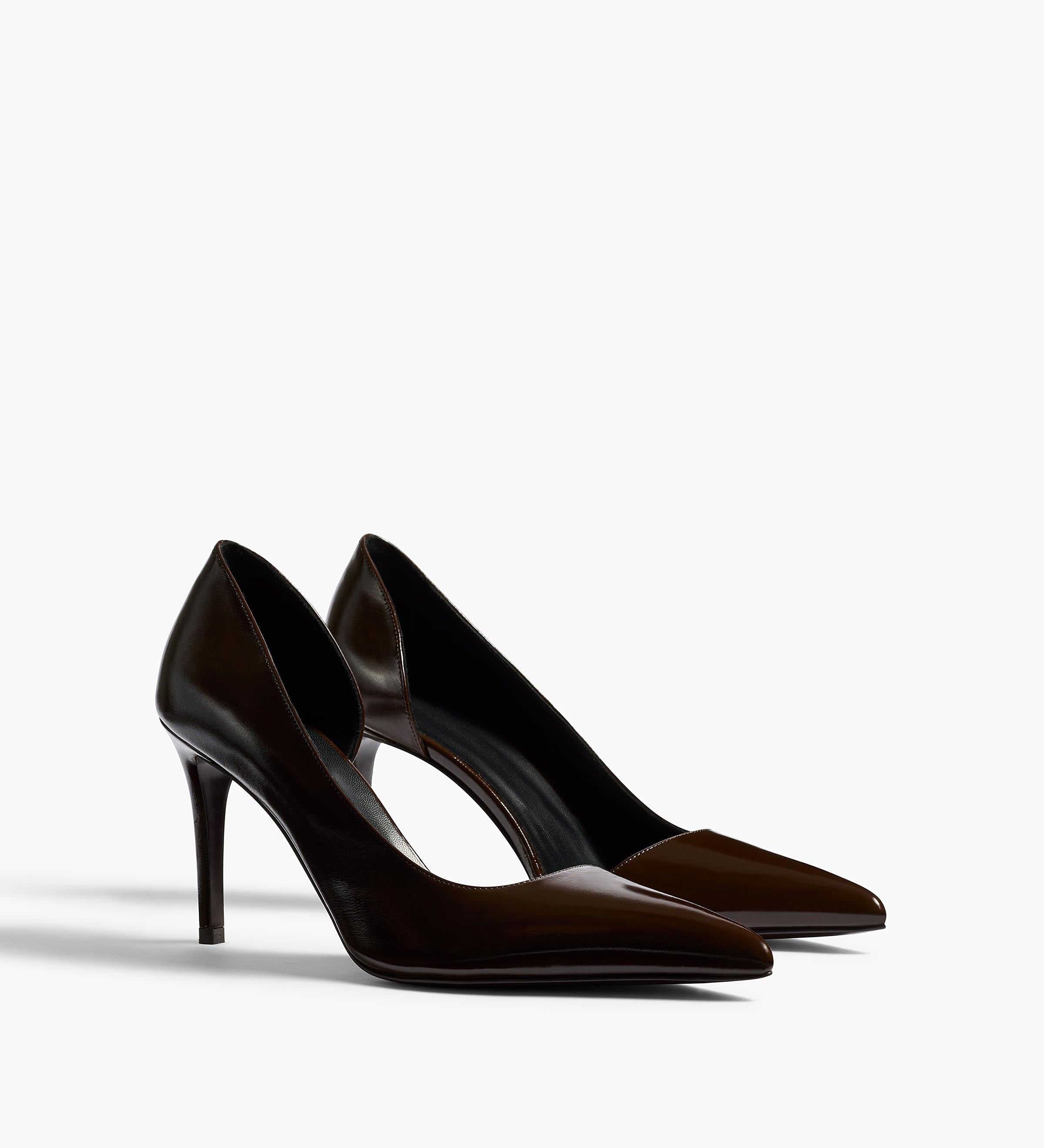Khaite - Jett D'Orsay Pump in Cacao Glazed Leather