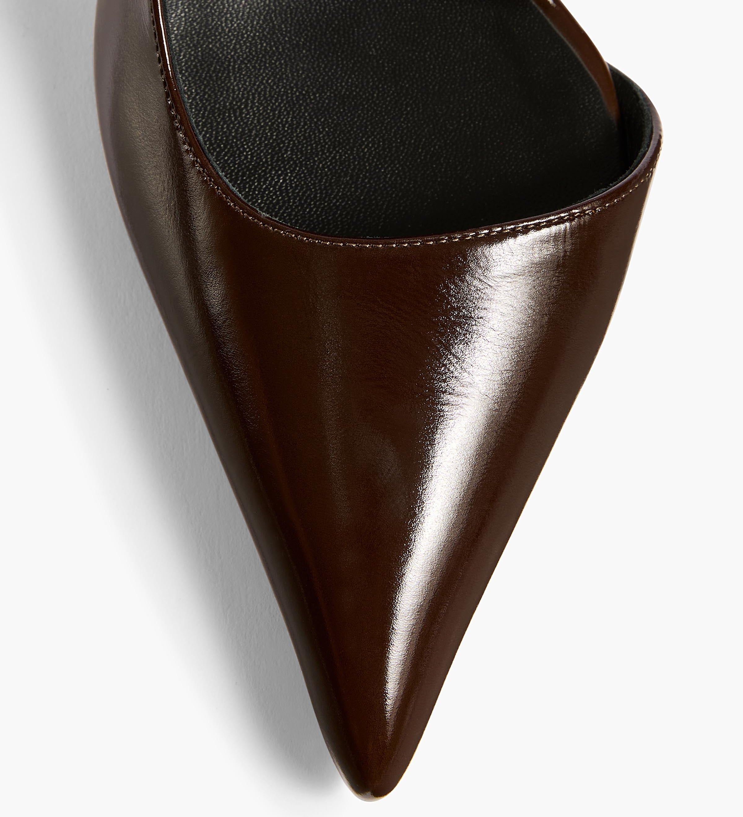 Khaite - Jett D'Orsay Pump in Cacao Glazed Leather