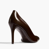 Khaite - Jett D'Orsay Pump in Cacao Glazed Leather