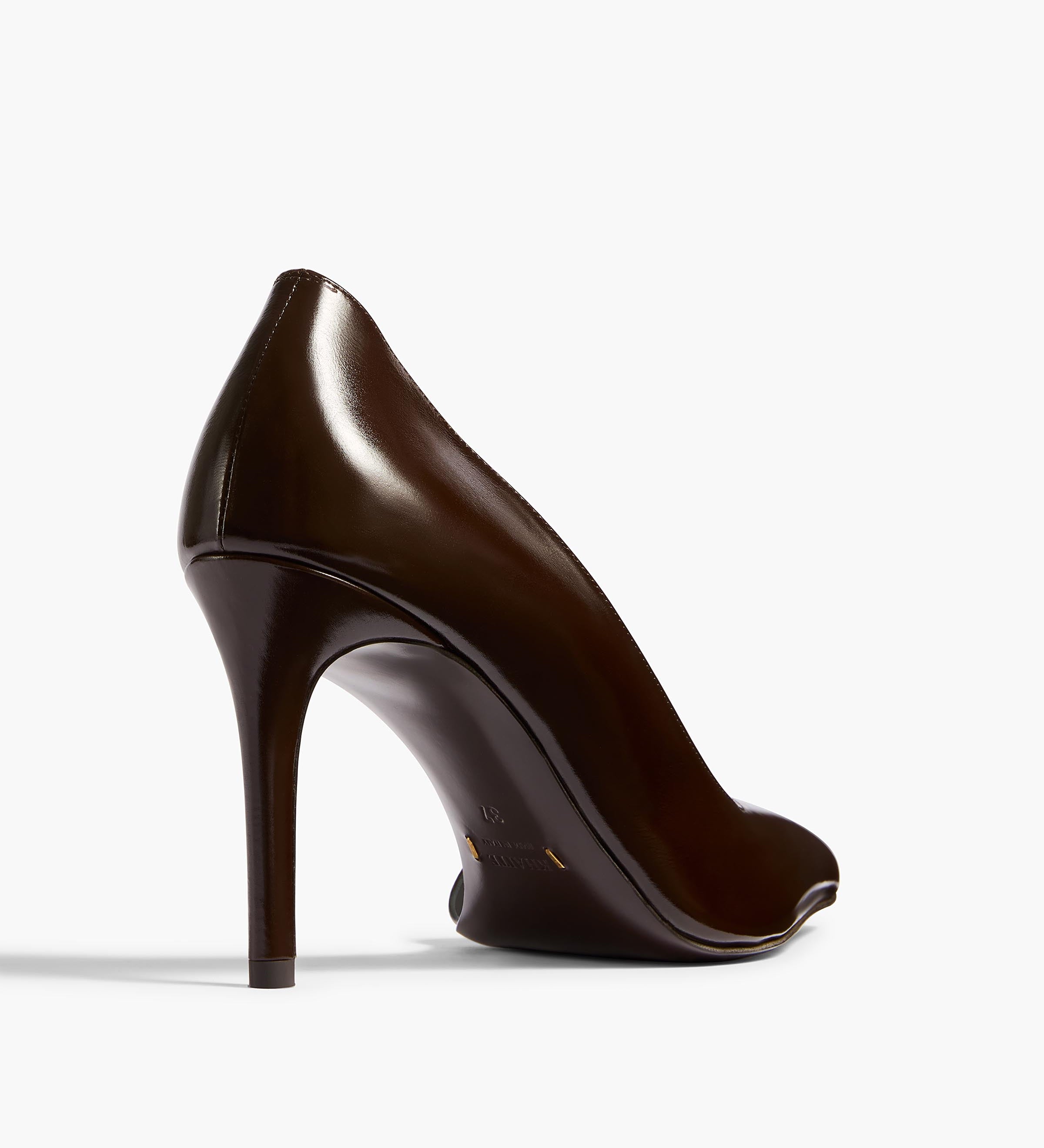 Khaite - Jett D'Orsay Pump in Cacao Glazed Leather