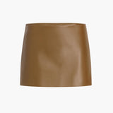 Khaite - Jett Skirt in Dark Olive Leather