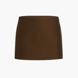 Khaite - Jett Skirt in Dark Olive Wool Silk