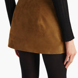 Khaite - Jett Skirt in Toffee Suede