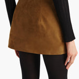 Khaite - Jett Skirt in Toffee Suede