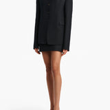 Khaite - Jett Skirt in Dark Navy with Stripe