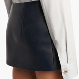 Khaite - Jett Skirt in Dark Navy Leather