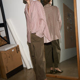 Jamie Haller - The Stripe Essential Shirt in Burgundy Natural