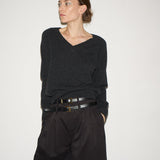 Jamie Haller - The V Fave Cashmere Sweater in Charcoal