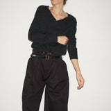 Jamie Haller - The V Fave Cashmere Sweater in Charcoal